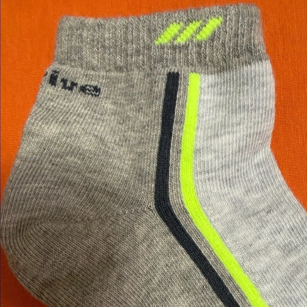 Gray and Neon Green Socks